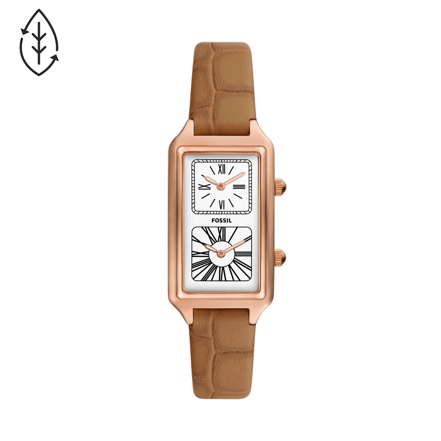 Raquel Dual Time Brown Sugar Eco Leather Watch