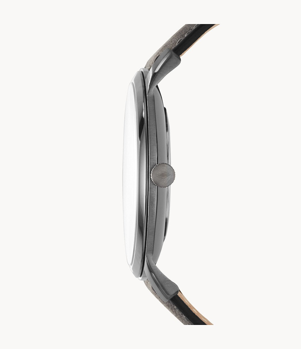 The Minimalist Two-Hand Grey Leather Watch