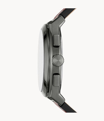 Everett Chronograph Amber Eco Leather Watch