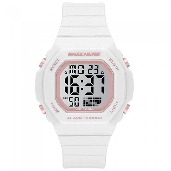 Floweridge Digital White Plastic Case Polyurethane Strap Watch