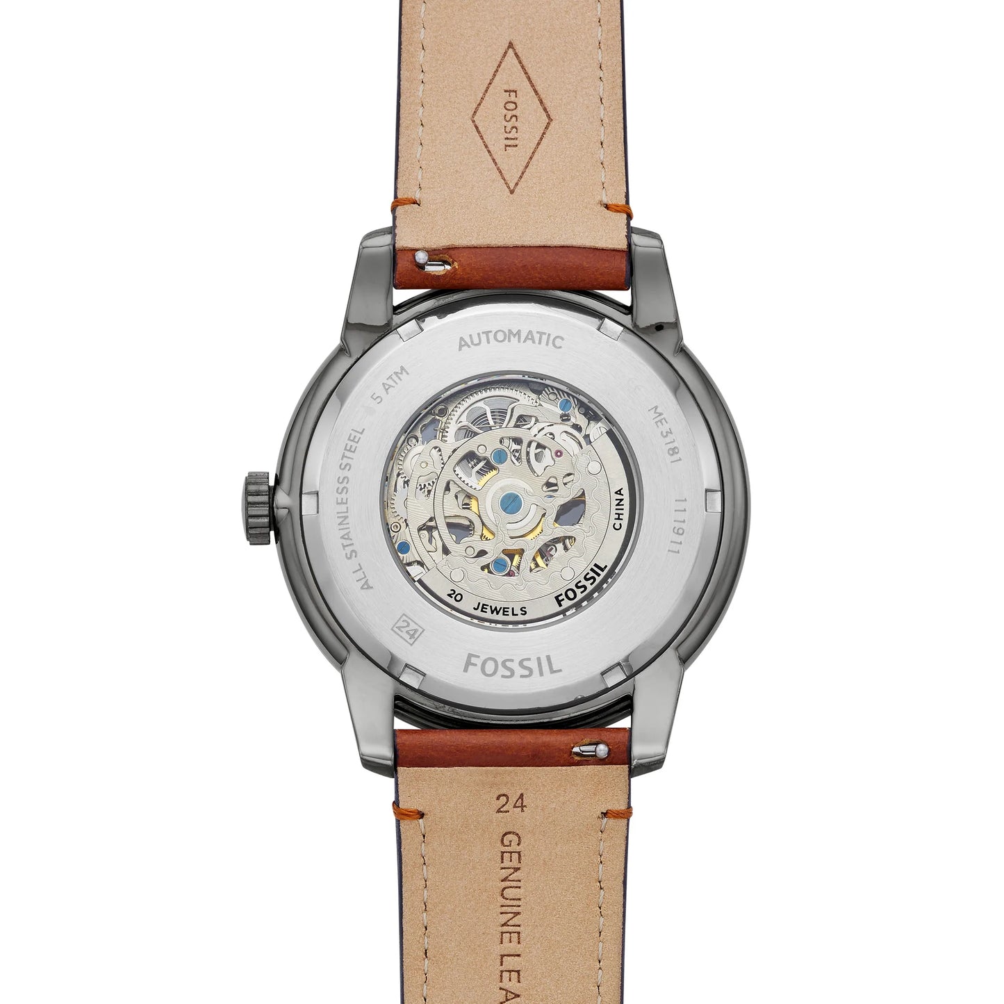 Townsman 48 mm Automatic Amber Leather Watch