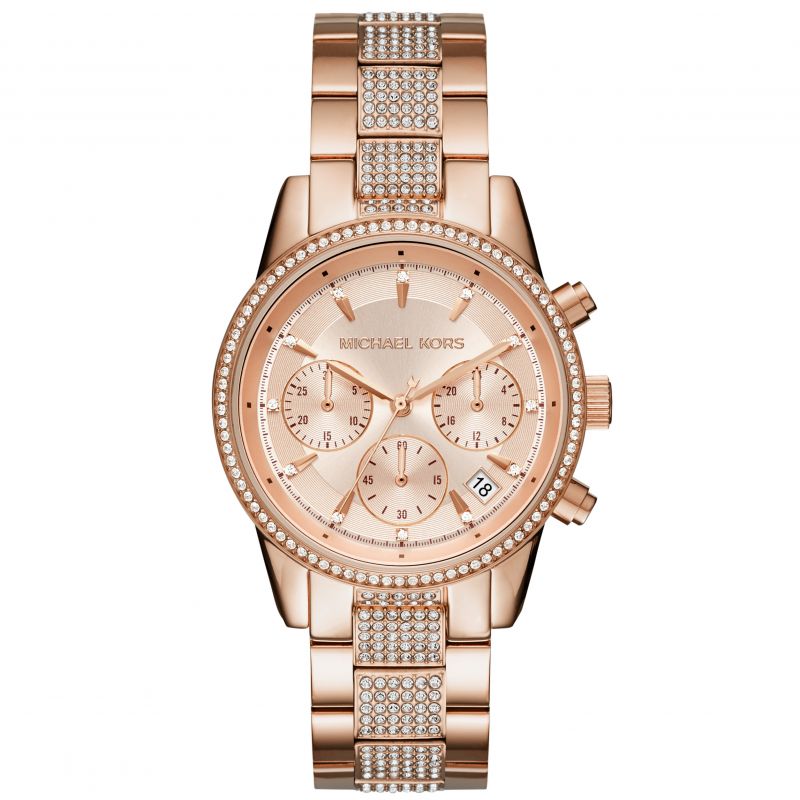 Ritz Chronograph Rose Gold-Tone Stainless Steel Watch
