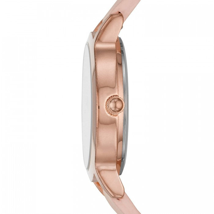 Analog Quartz Rose Gold-Tone Alloy Case Watch + 2 Free Silicone Strap