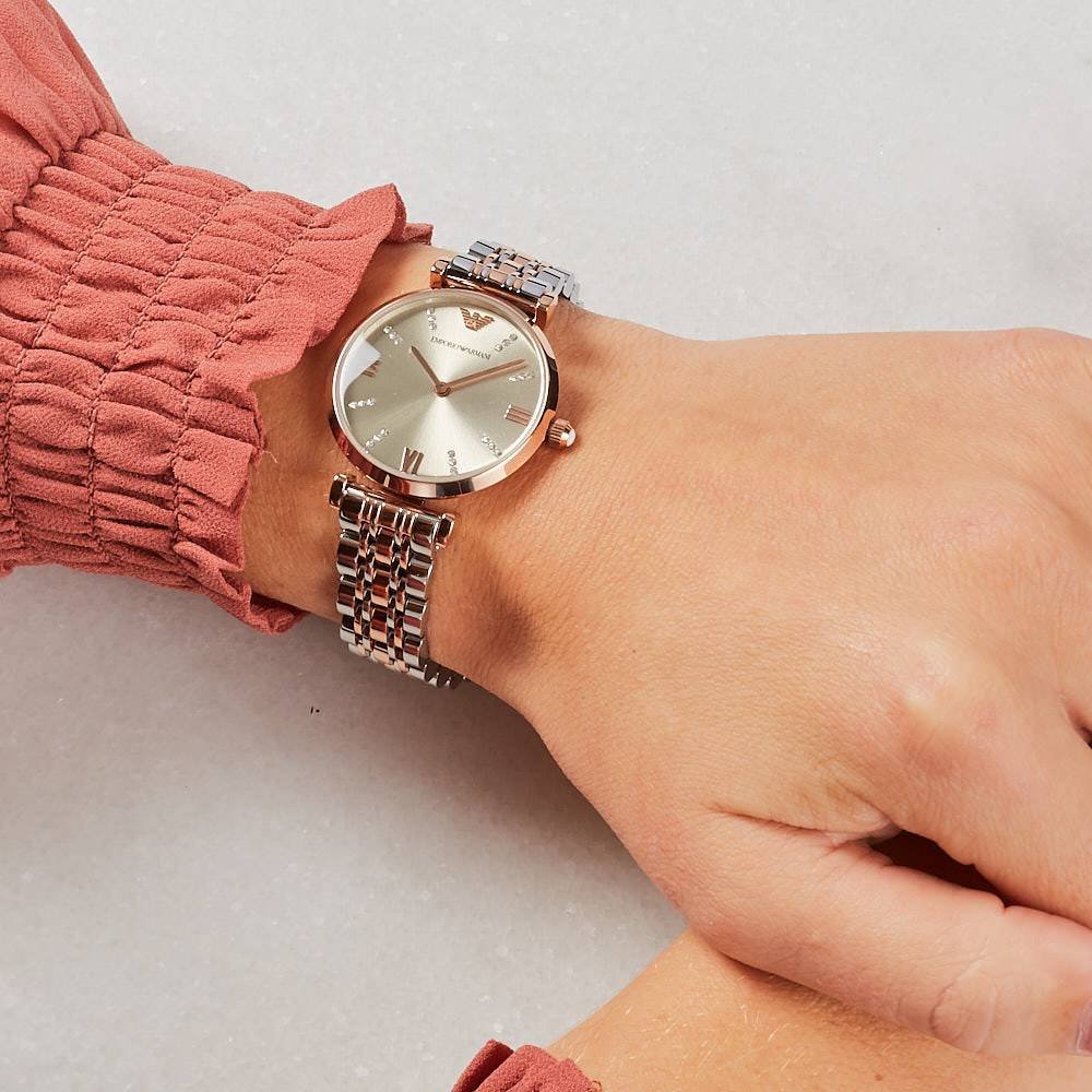 Two-Hand Two-Tone Stainless Steel Watch