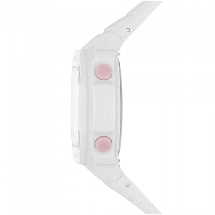 Floweridge Digital White Plastic Case Polyurethane Strap Watch