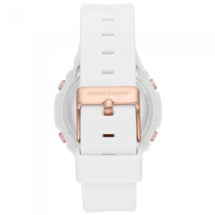 Floweridge Digital White Plastic Case Polyurethane Strap Watch