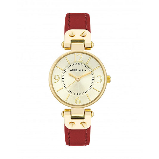 Women's Leather Strap Watch 10-9442CHRD