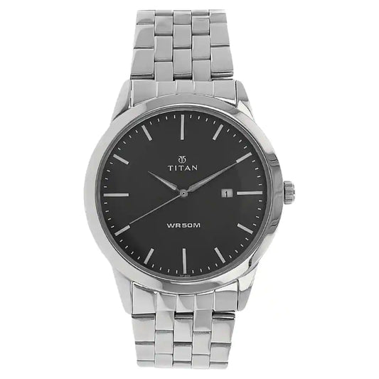 Anthracite Dial Silver Stainless Steel Strap Watch