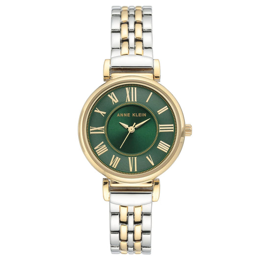 Two-Tone Band Green Dial Women's Watch AK/2159GNTT