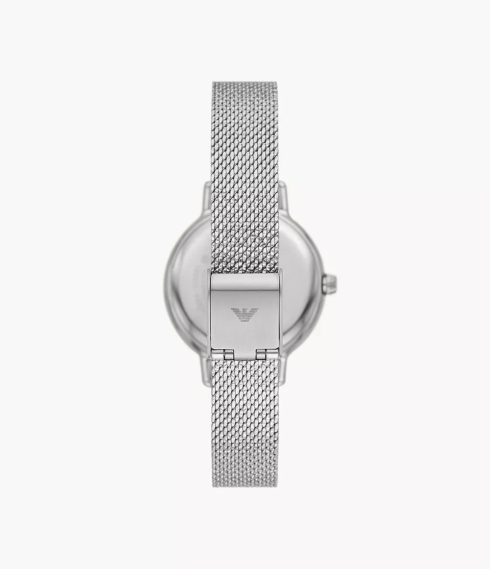 Three-Hand Stainless Steel Mesh Watch