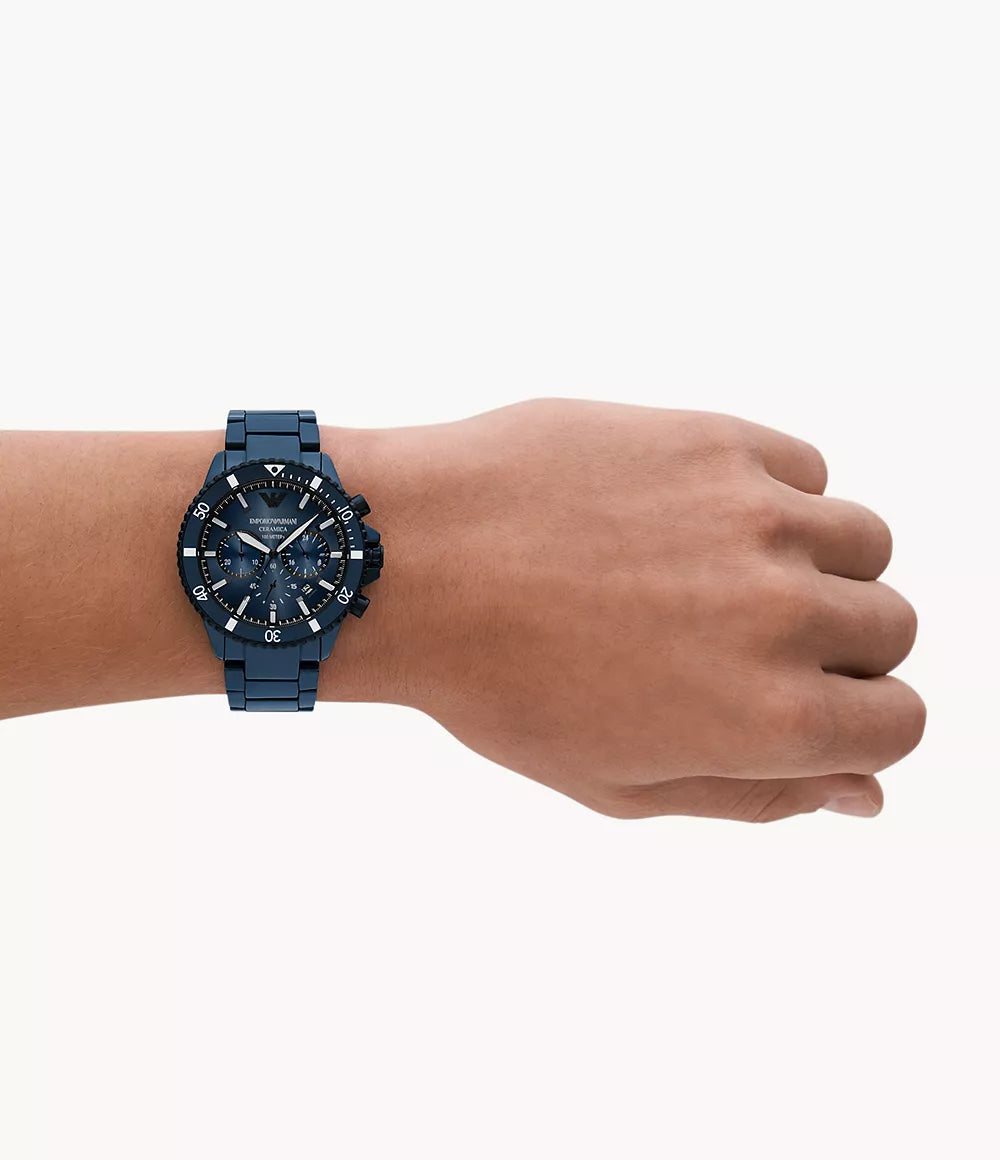 Chronograph Blue Ceramic Watch