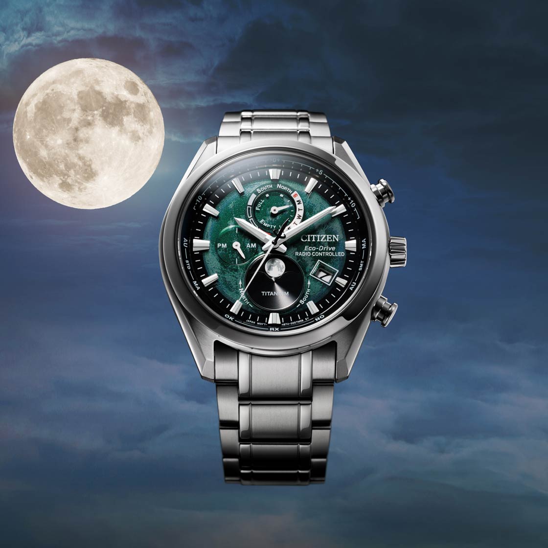 Eco-Drive Moonphase Titanium Watch BY1010-81X