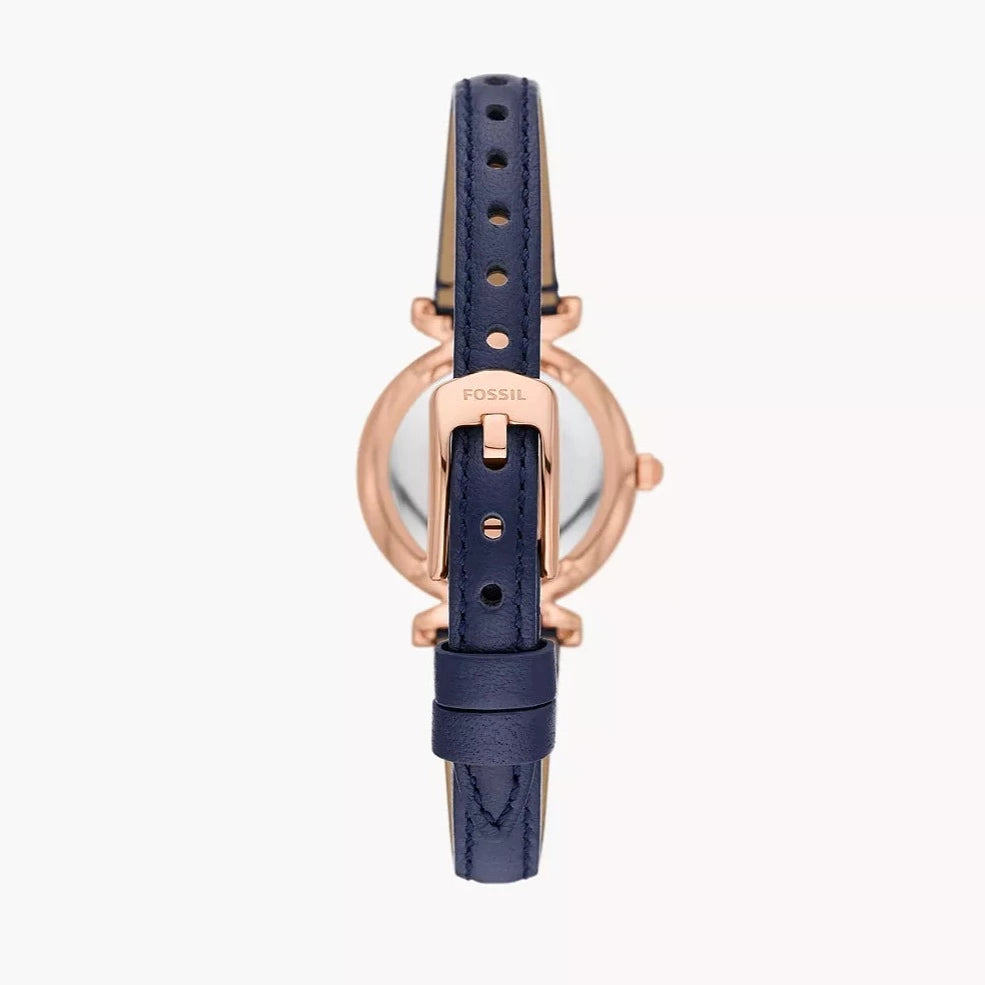 Carlie Three-Hand Navy LiteHide™ Leather Watch