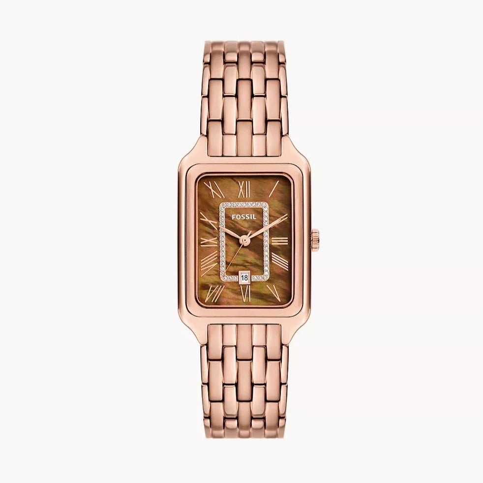 Raquel Three-Hand Date Rose Gold-Tone Stainless Steel Watch