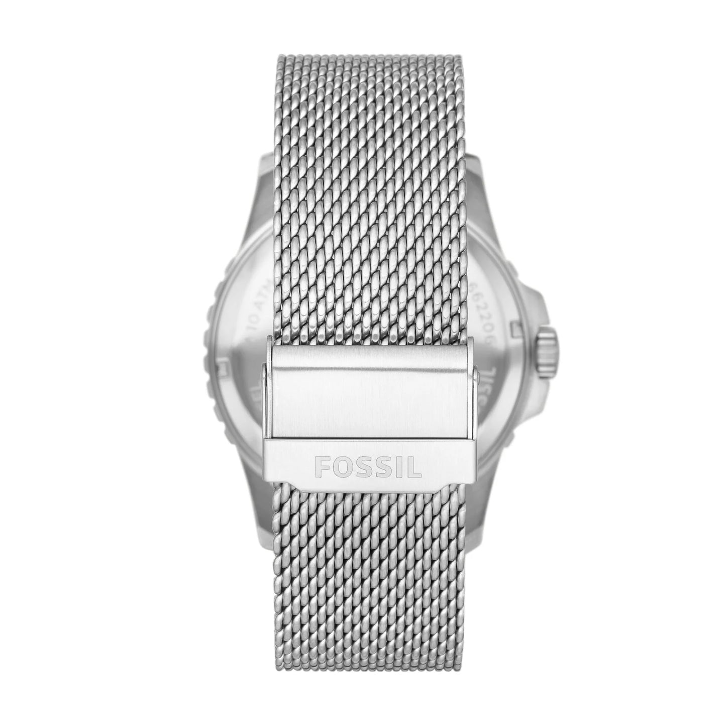 Blue Three-Hand Date Stainless Steel Mesh Watch