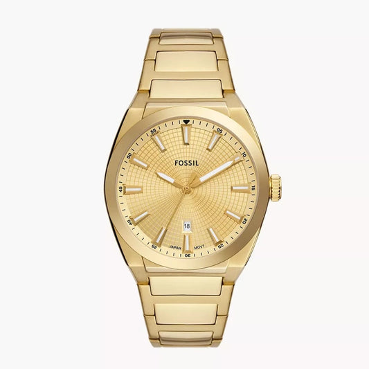 Everett Three-Hand Date Gold-Tone Stainless Steel Watch
