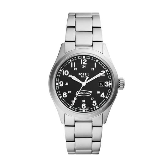 Defender Solar-Powered Stainless Steel Watch