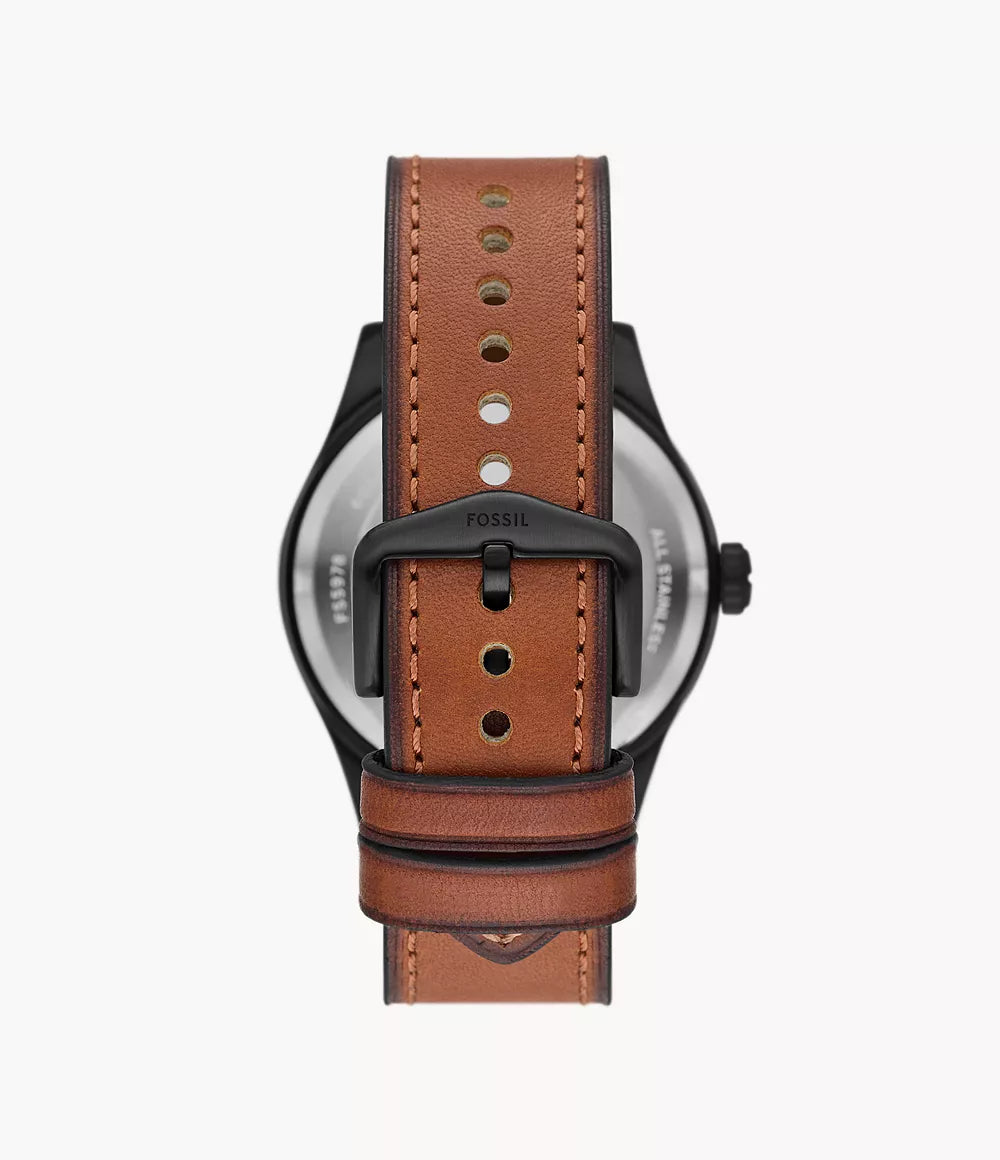 Defender Solar-Powered Luggage Leather Watch