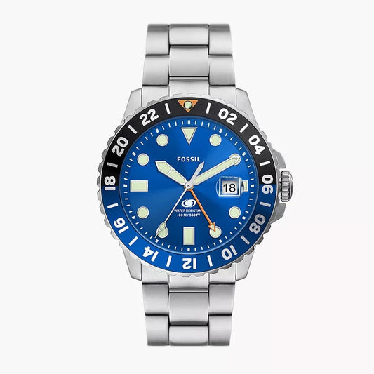Blue GMT Stainless Steel Watch