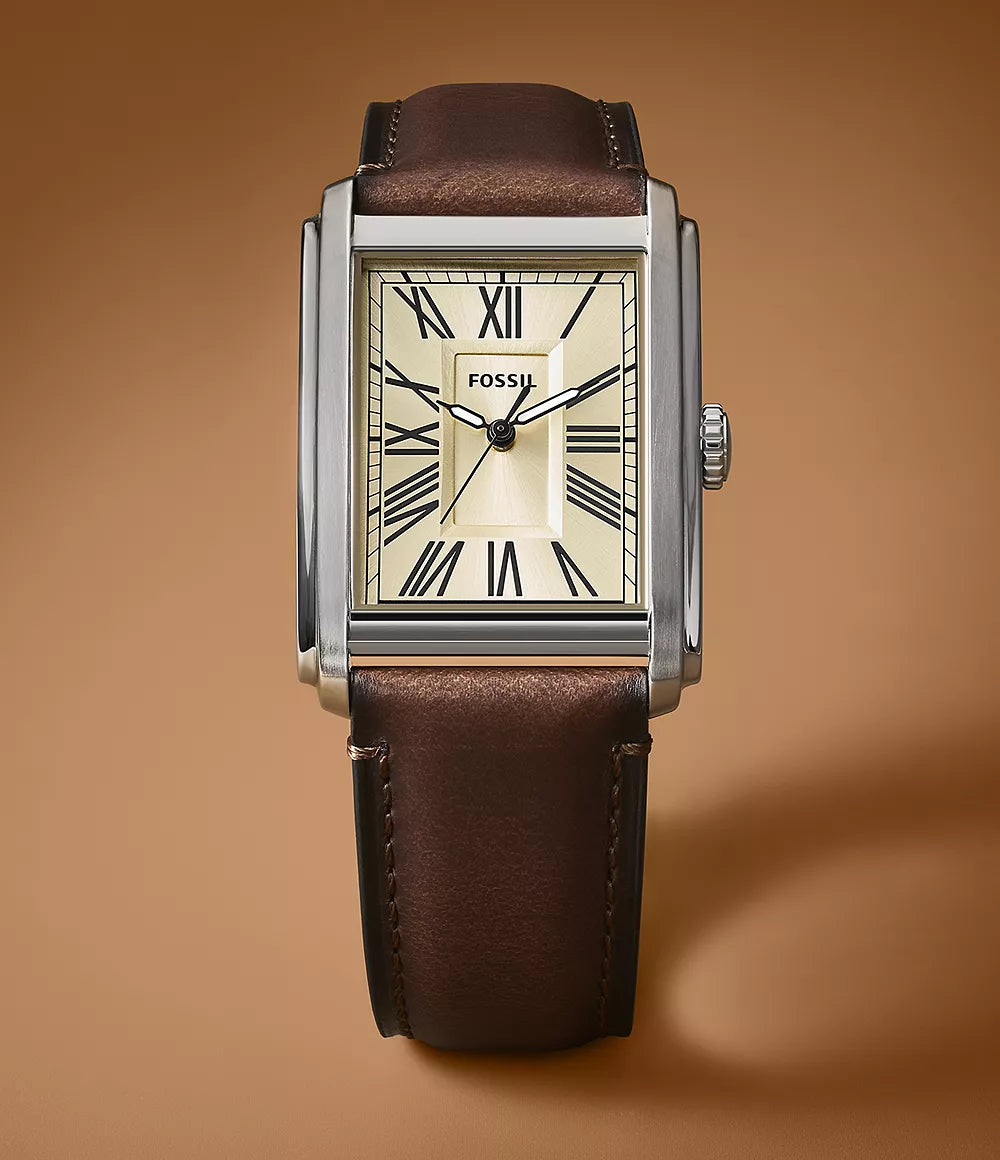 Carraway Three Hand Brown Leather Watch Timekeeper