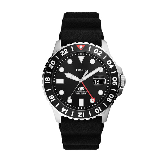 Blue GMT Black Silicone Watch