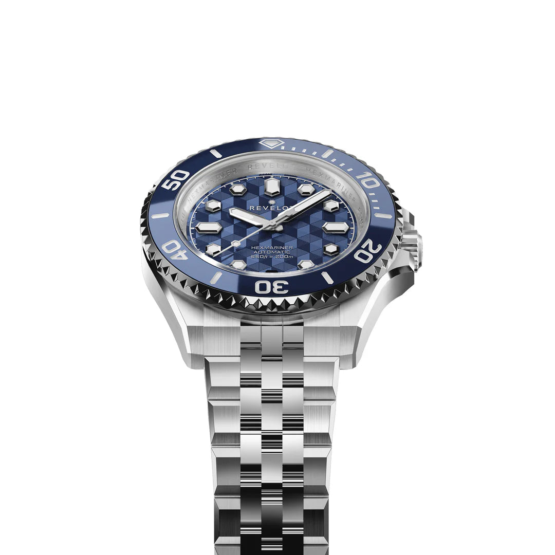 Hexmariner 39 Blue CNC Guilloche