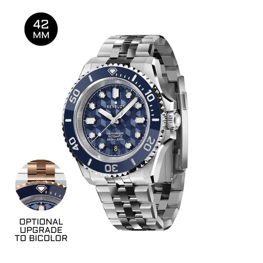 Hexmariner 42 Blue CNC Guilloche