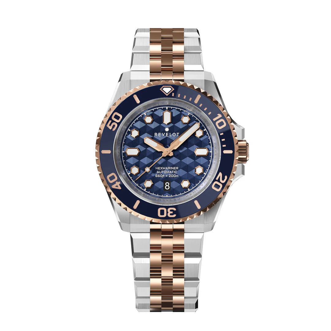 Hexmariner 42 Blue CNC Guilloche