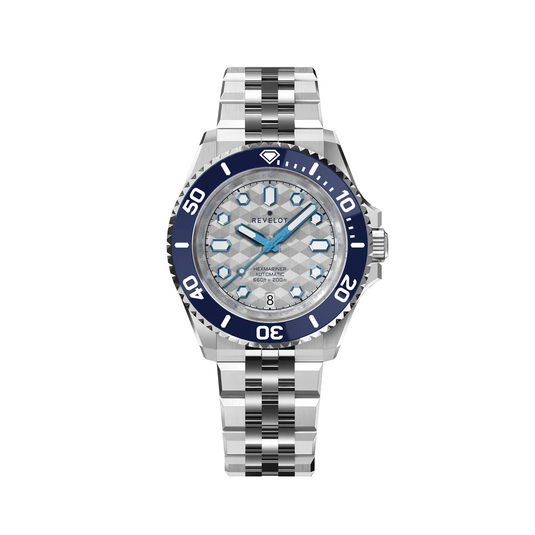 Hexmariner 39 Metallic White CNC Guilloche