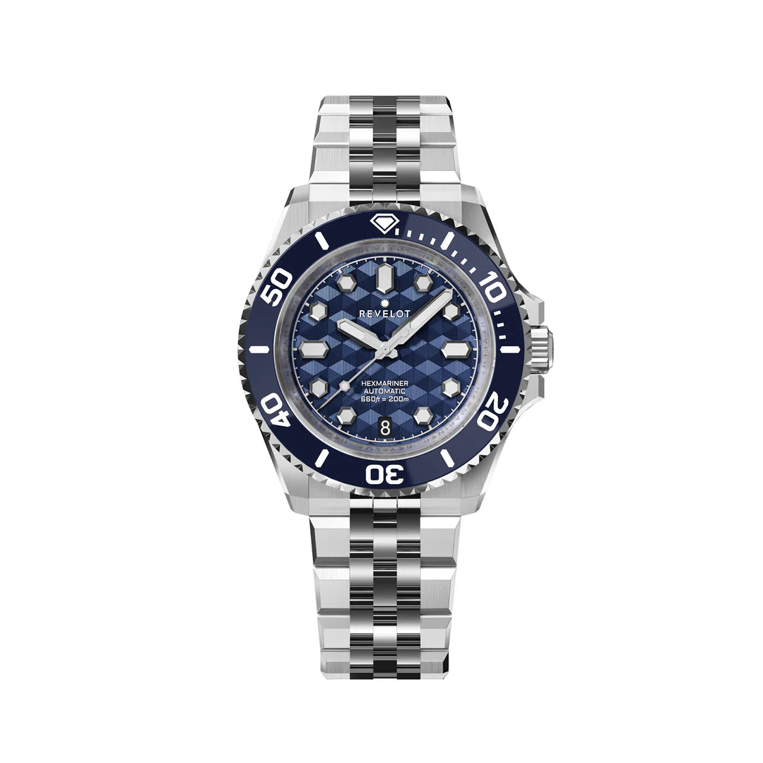 Hexmariner 39 Blue CNC Guilloche