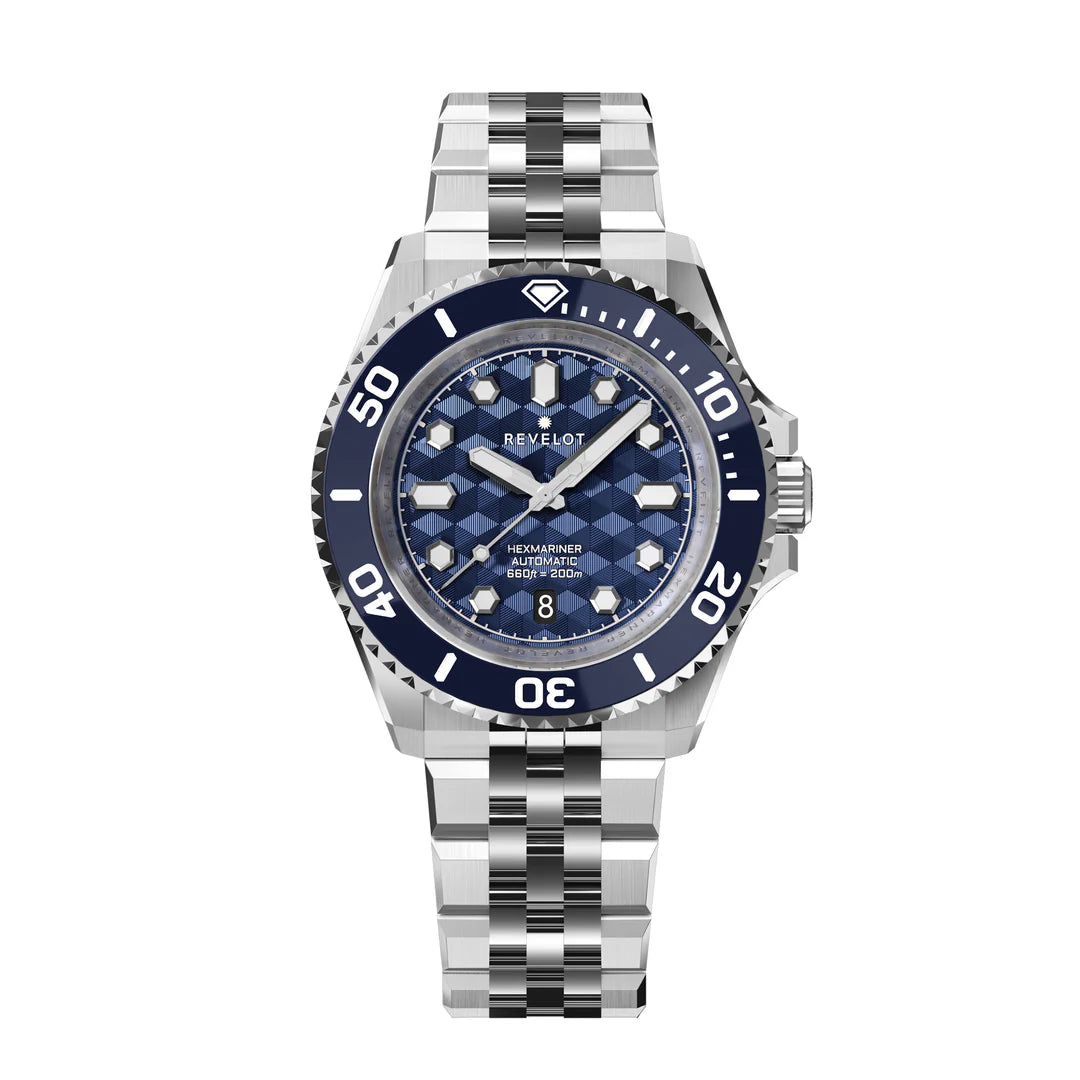 Hexmariner 42 Blue CNC Guilloche