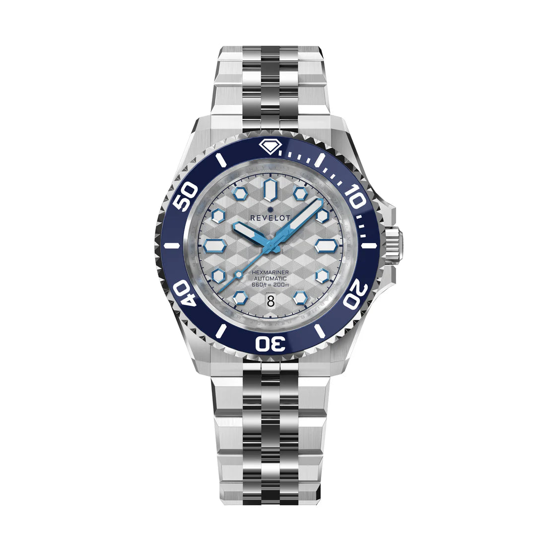 Hexmariner 42 Metallic White CNC Guilloche