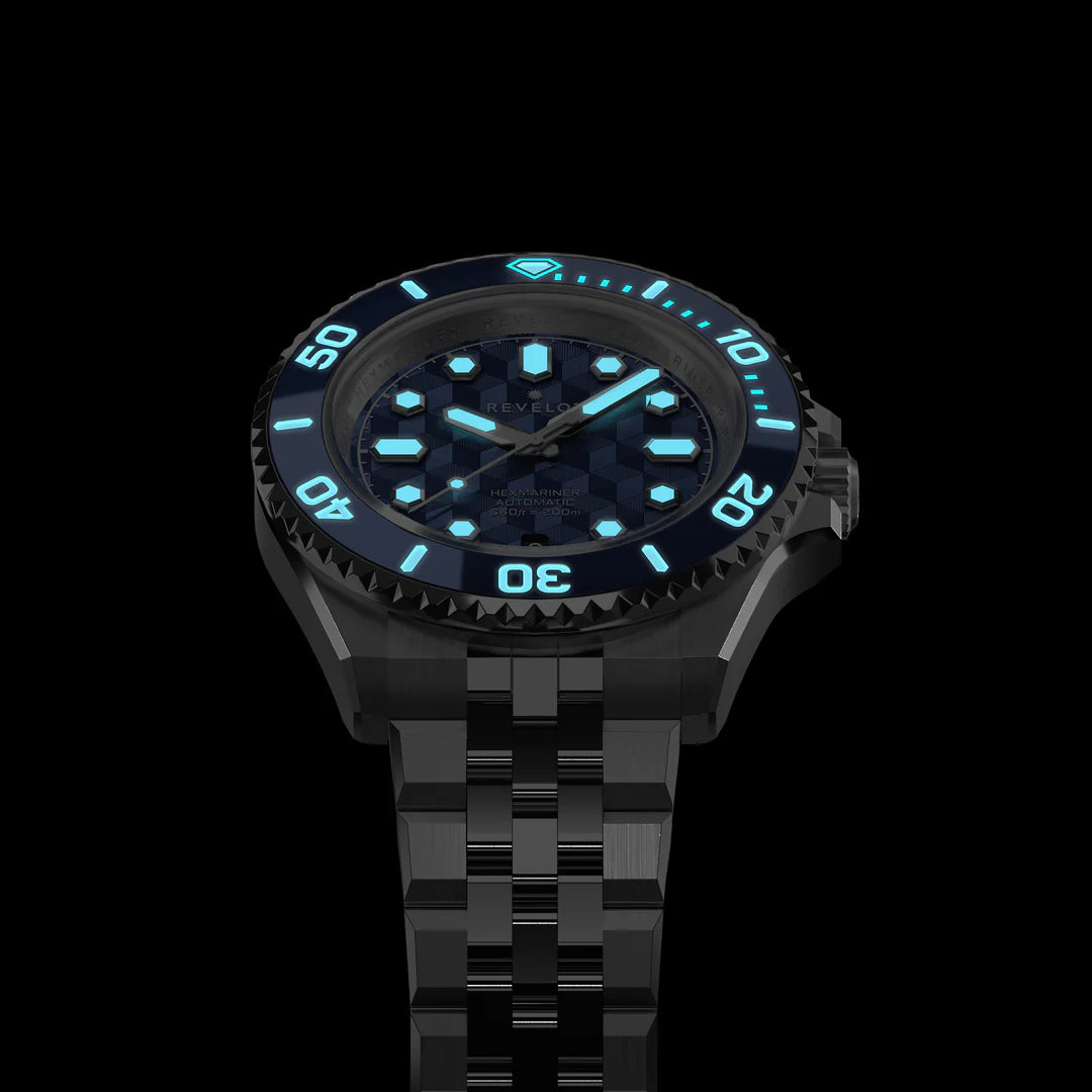 Hexmariner 42 Blue CNC Guilloche