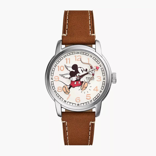 Disney x Fossil Limited Edition Automatic Medium Brown LiteHide⢠Leather Watch