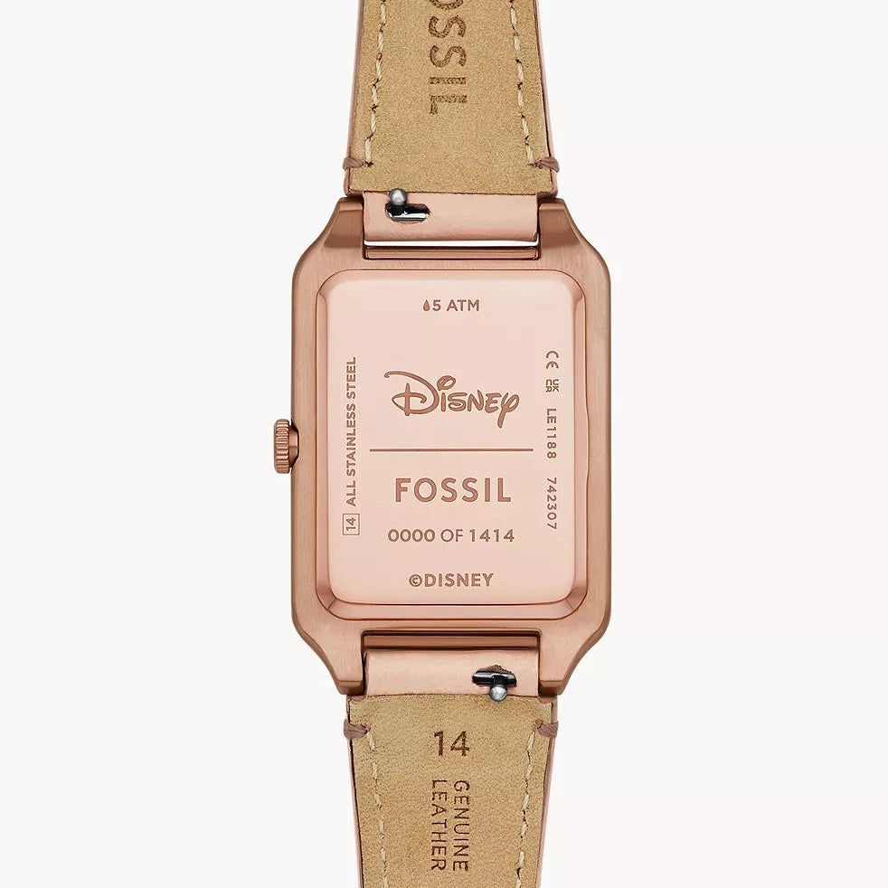 Disney x Fossil Limited Edition Three-Hand Blush Leather Watch