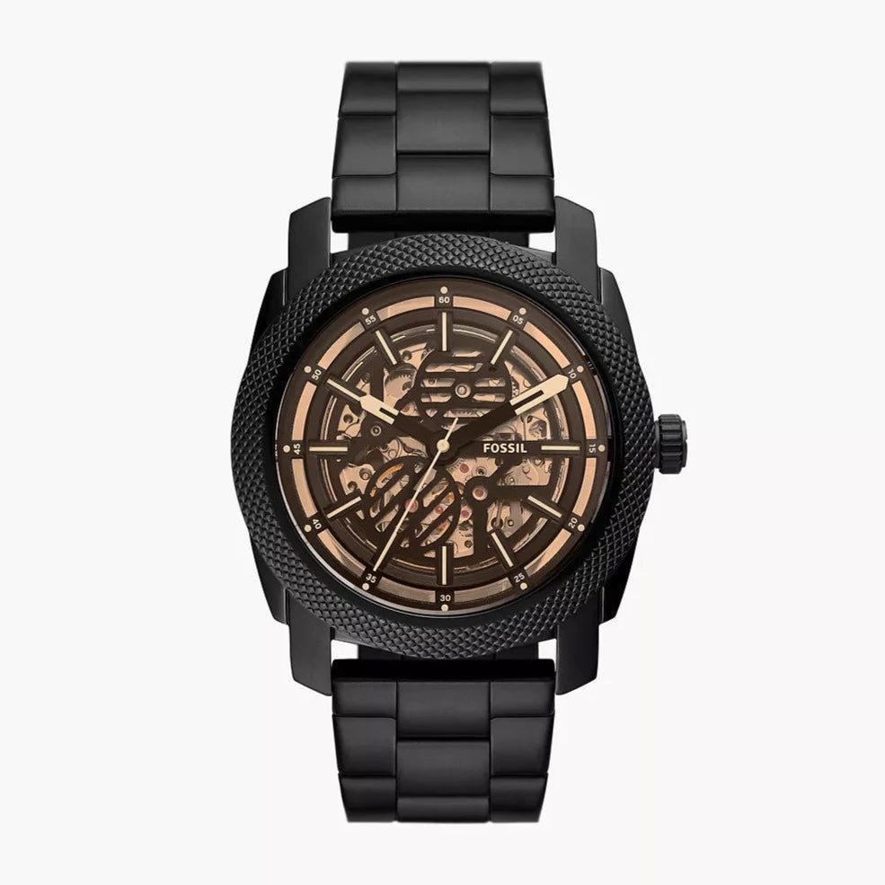 Machine Automatic Black Stainless Steel Watch – Timekeeper
