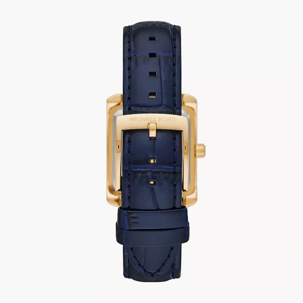 Emery Three-Hand Navy Croco Leather Watch