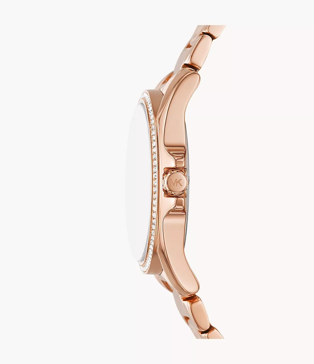 Kacie Three-Hand Rose Gold-Tone Stainless Steel Watch