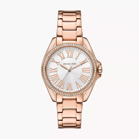 Kacie Three-Hand Rose Gold-Tone Stainless Steel Watch