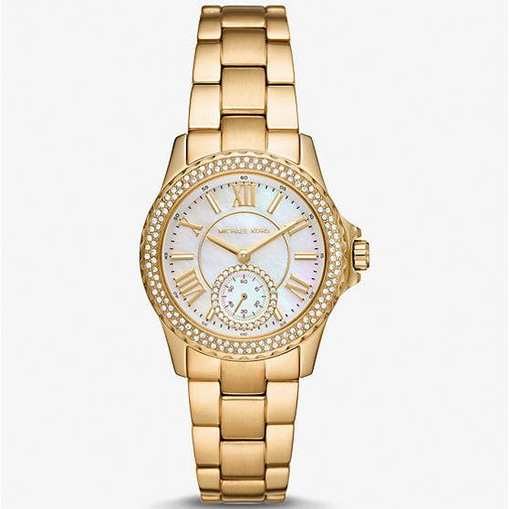 Mini Everest Pavé Gold-Tone Watch