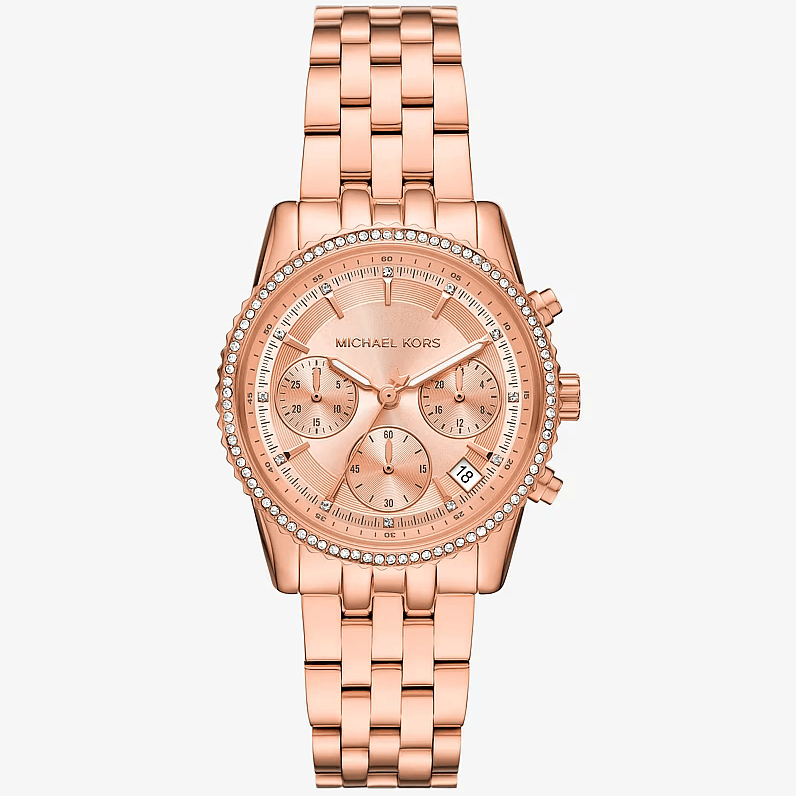 Mini Bryant Pavé Rose Gold-Tone Watch