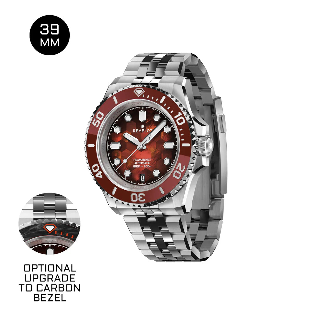 Hexmariner 39 Fume Blood Red Hex Mosaic MOP