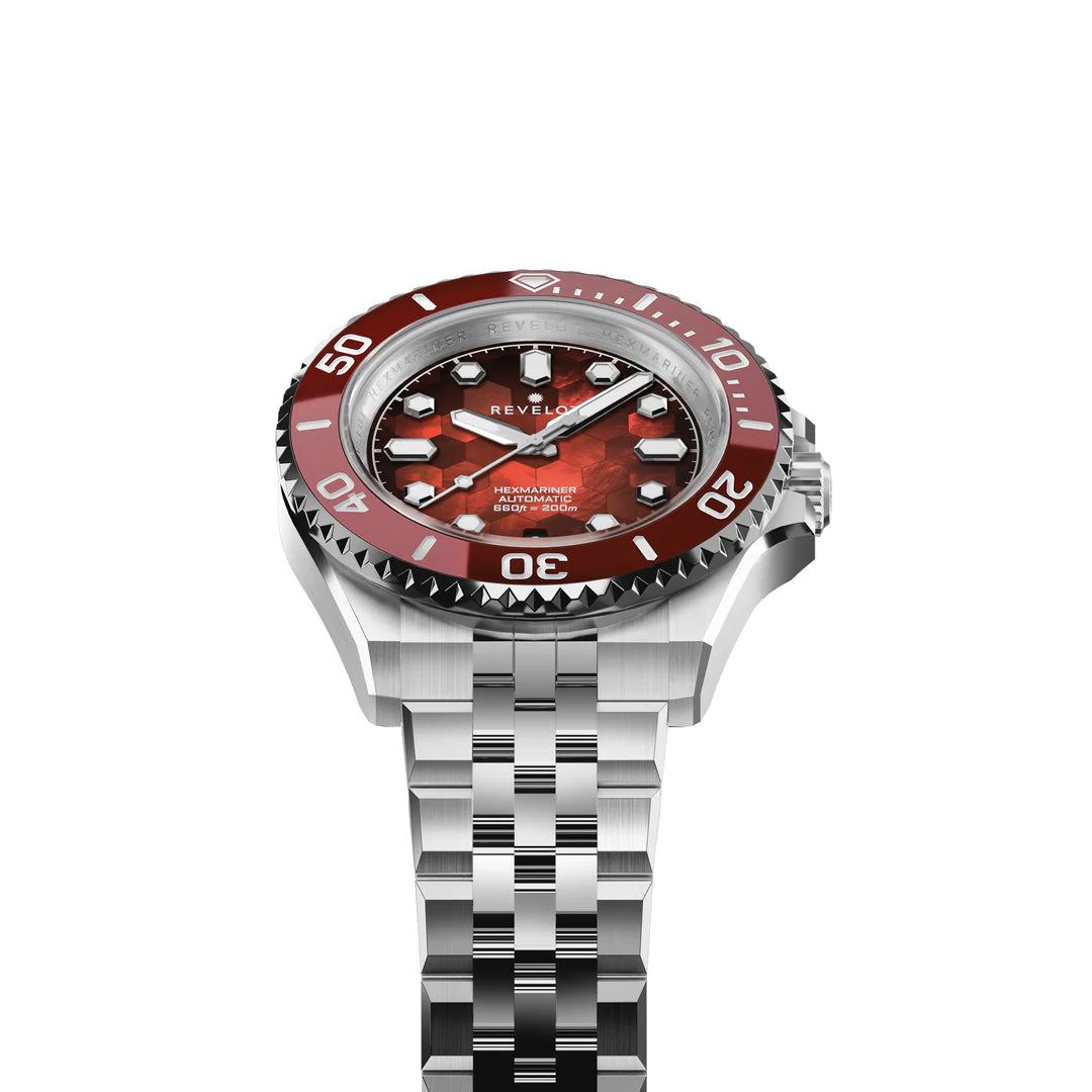 Hexmariner 39 Fume Blood Red Hex Mosaic MOP