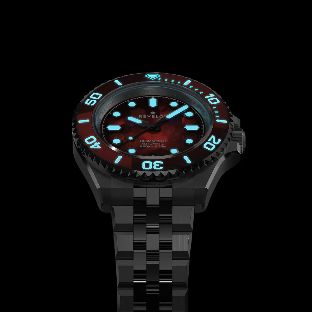 Hexmariner 42 Fume Blood Red Hex Mosaic MOP