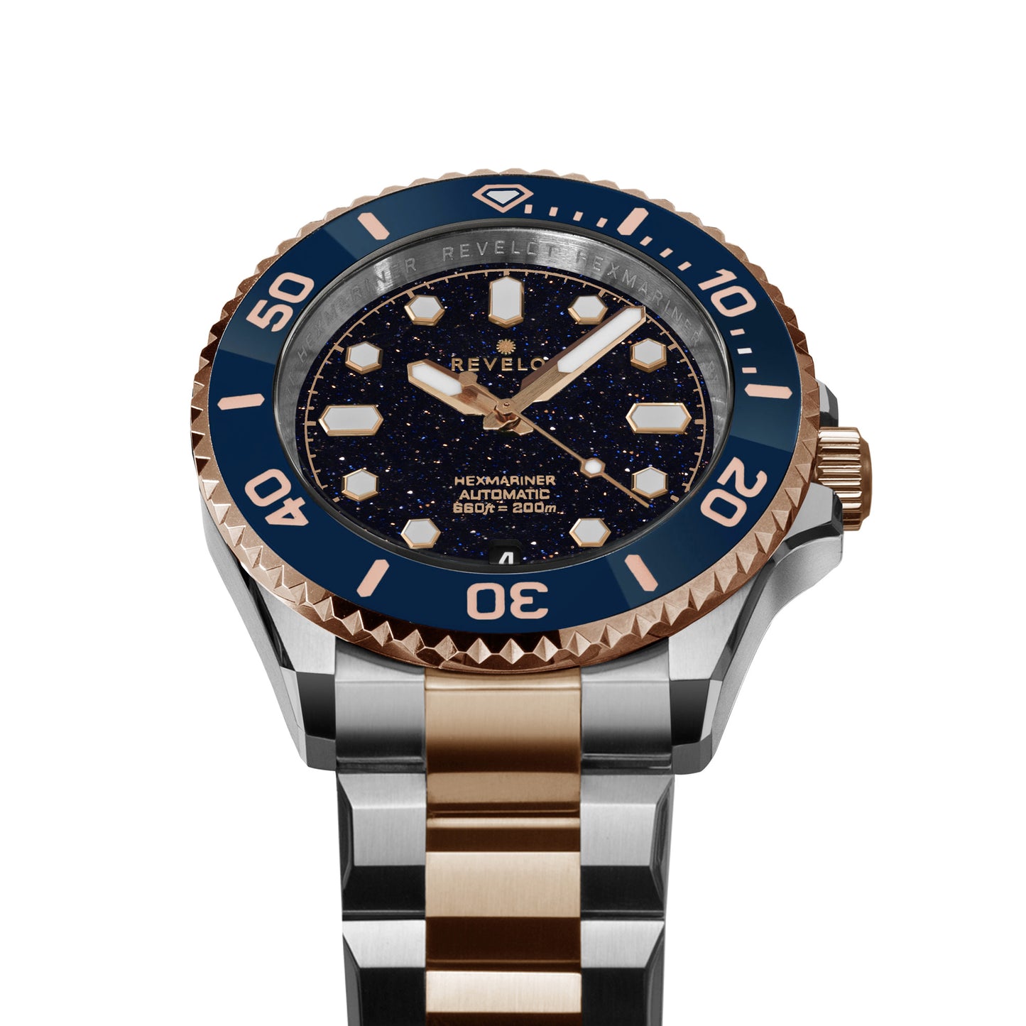 Hexmariner 39 Blue Aventurine Bicolor Steel