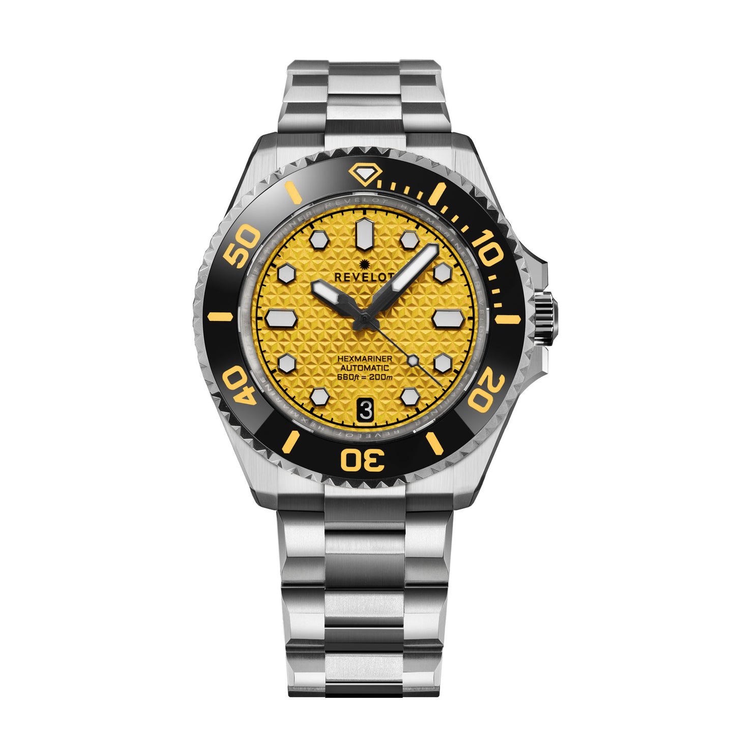 Hexmariner 39 Yellow Luminova Steel