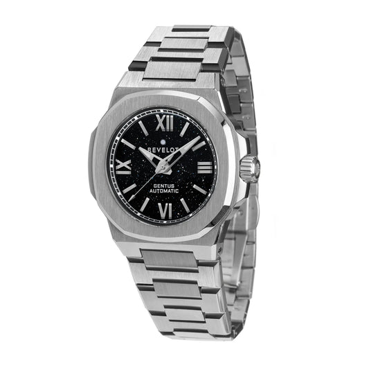 Gentus 40MM Black Aventurine Steel (Automatic)