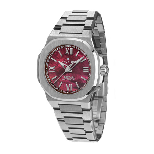 Gentus 40MM MOP Burgundy Steel (Automatic)