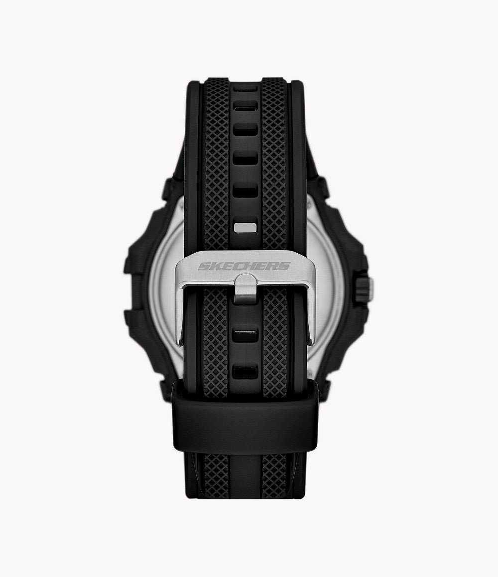 Mayfield 50mm Three-Hand Quartz Analog Watch with Black Strap and Black Case Watch