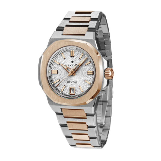 Gentus 40MM Silver Rose Bicolor (Swiss Quartz)